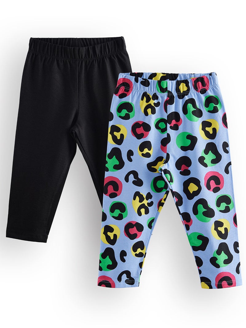 Denokids 2 Pack Girl Black&Leopard Leggings - Image 3